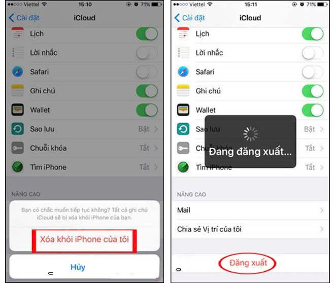 Cách xoá iCloud cũ trên iPhone khi có mật khẩu bước 3